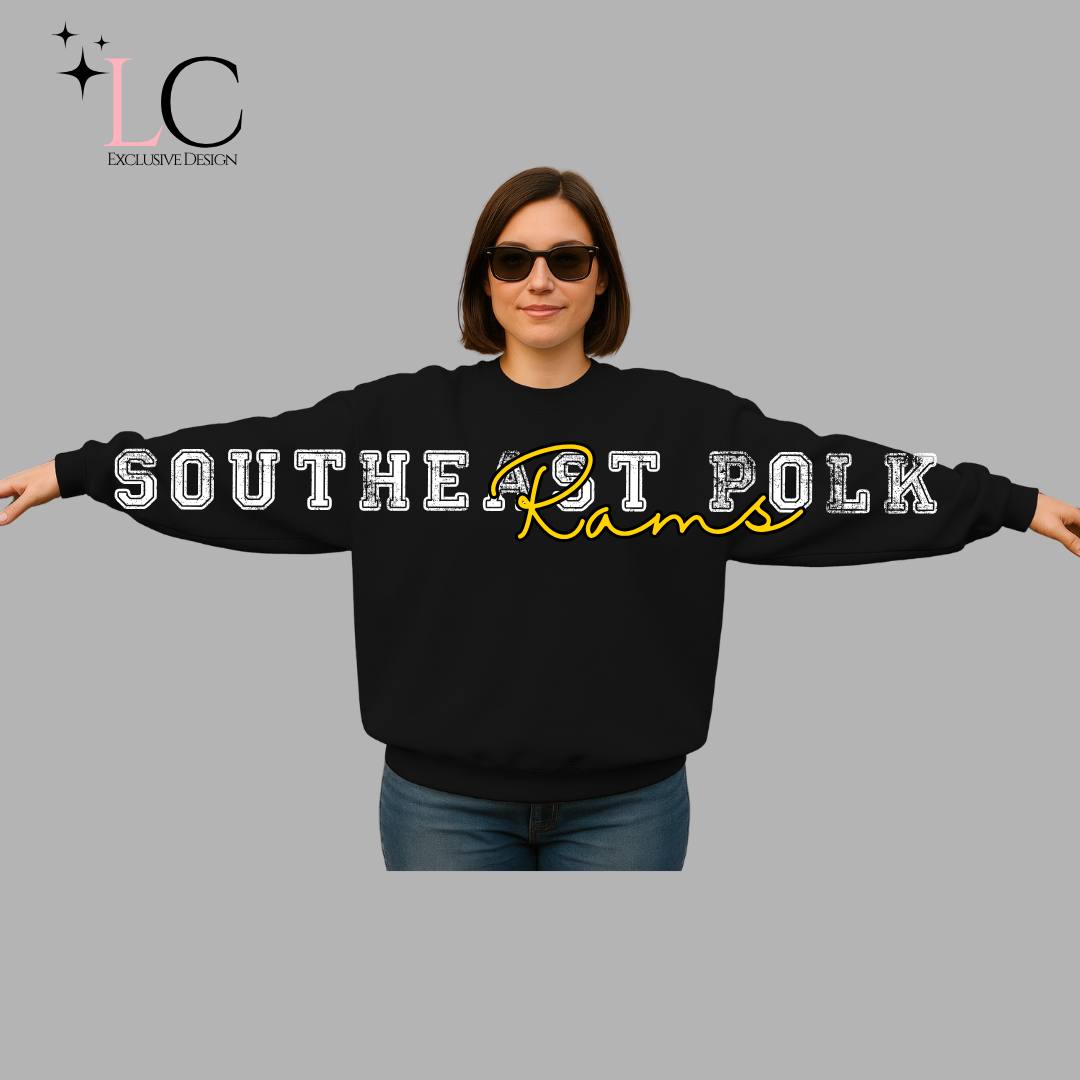 SEP Southeast Polk Rams Large Print crewneck Sweatshirt