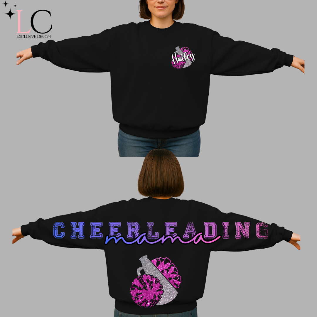 Cheerleading Mama Large Print Crewneck Sweatshirt