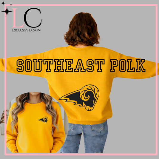 SEP Southeast Polk Back Ram Large print crewneck sweatshirt
