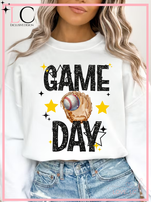 SEP Faux Glitter Game Day, Baseball, White