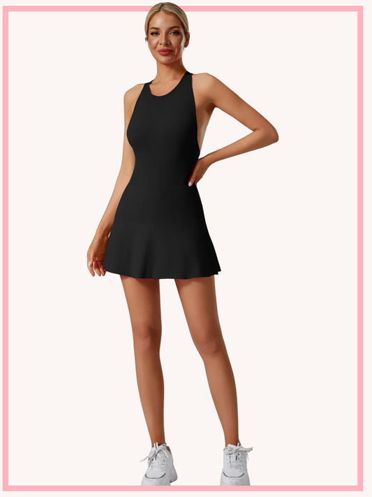 Crossback Tennis Dress With Pocket Shorts