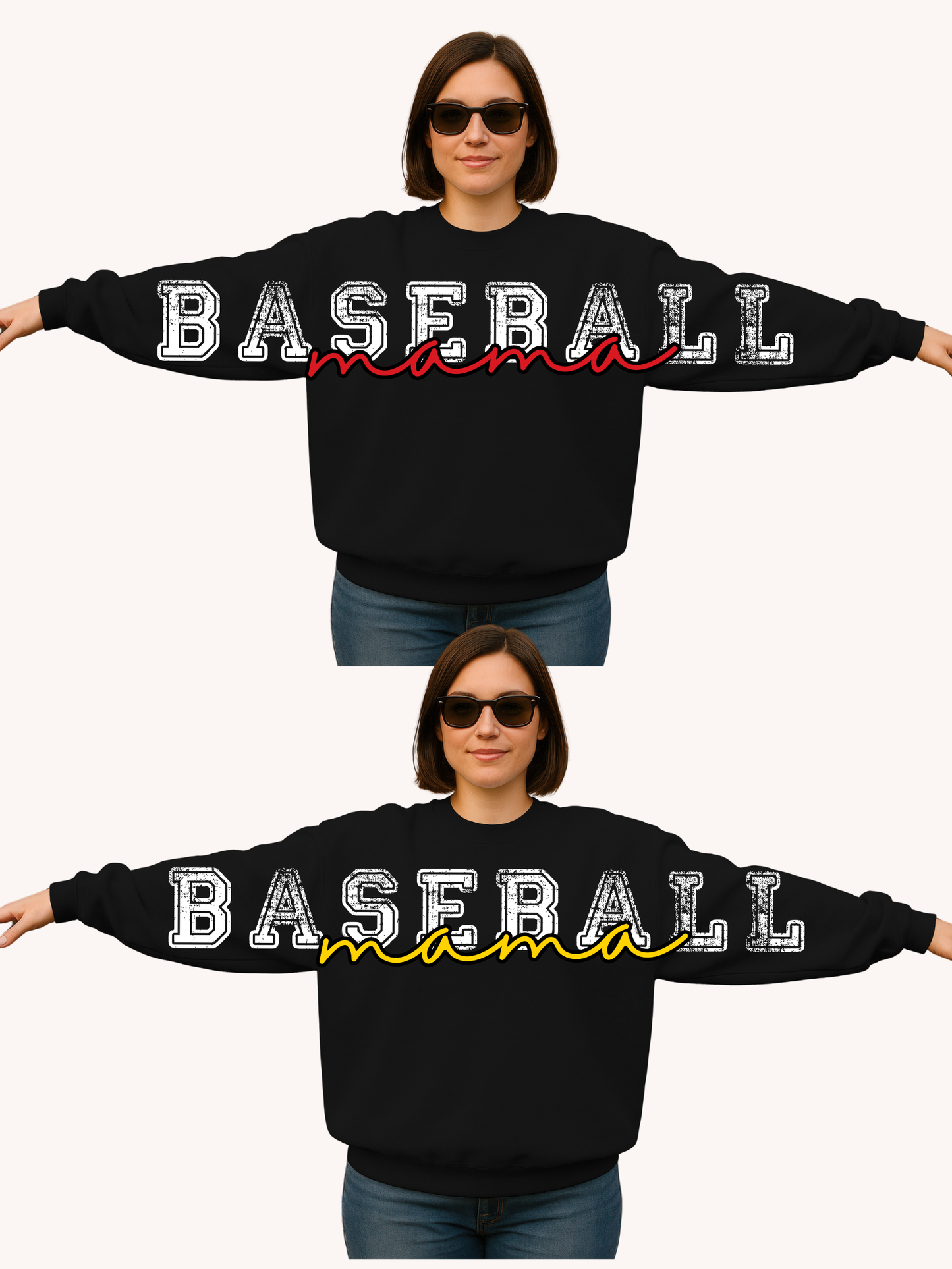 Baseball Mama Large Print Crewneck