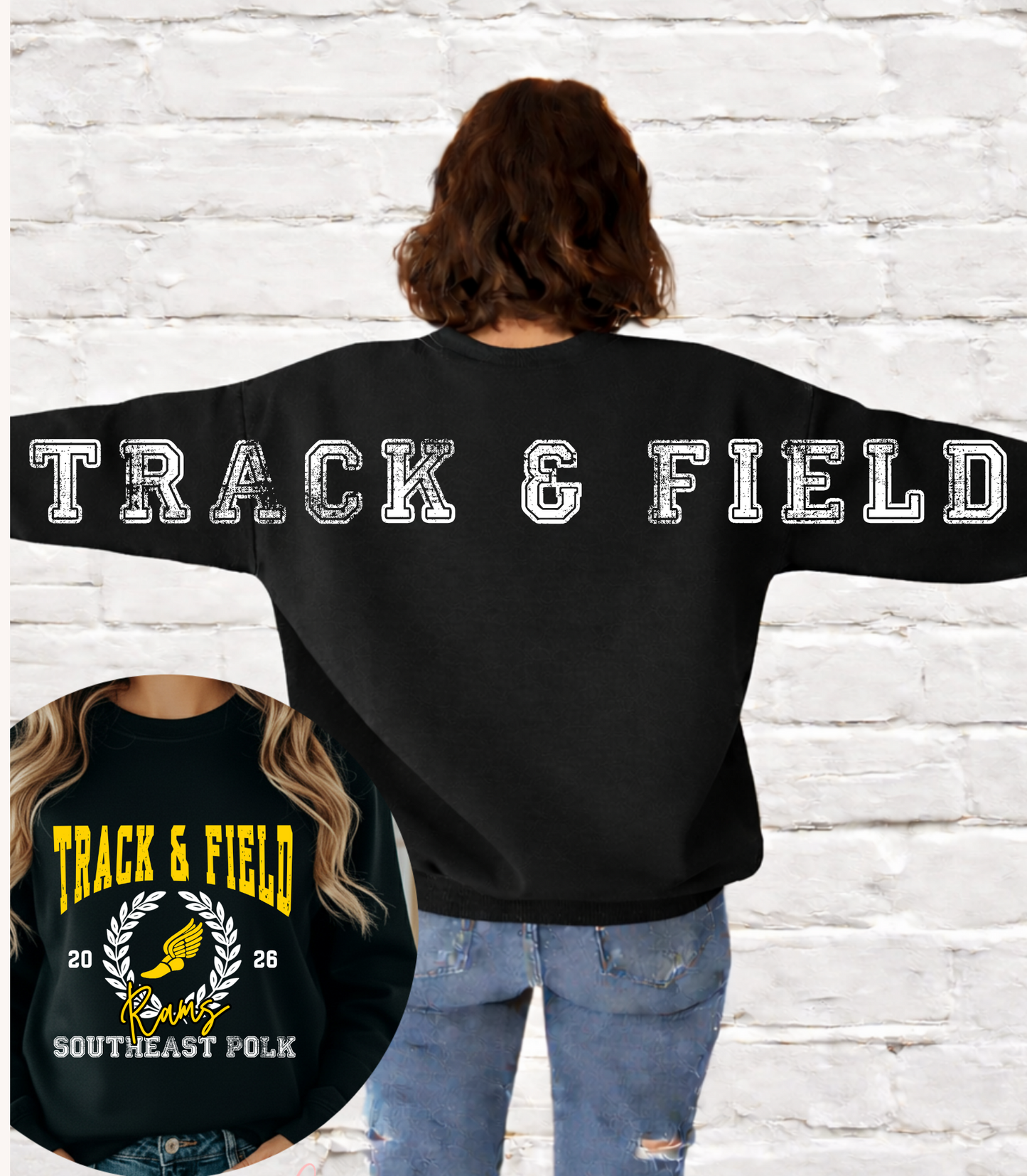SEP Track & Field Southeast Polk Large print crewneck sweatshirt