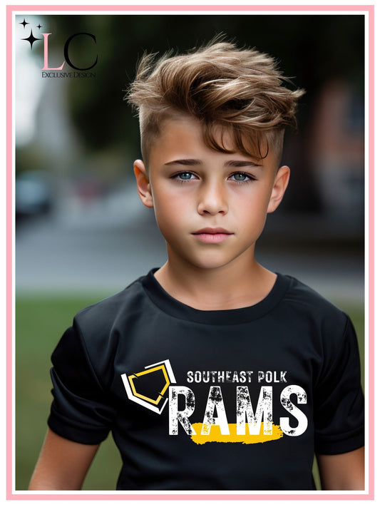 SEP Rams Baseball Base, Youth Tee