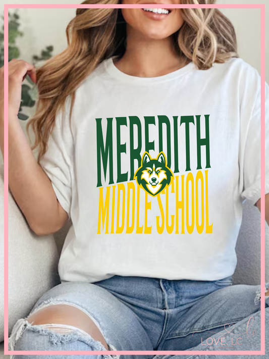 Meredith Middle School Slanted, White