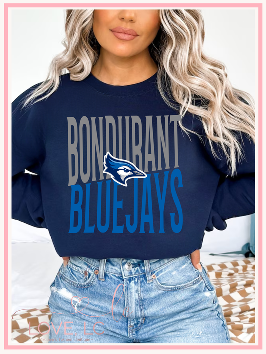 Bondurant Bluejays Slanted, Blue
