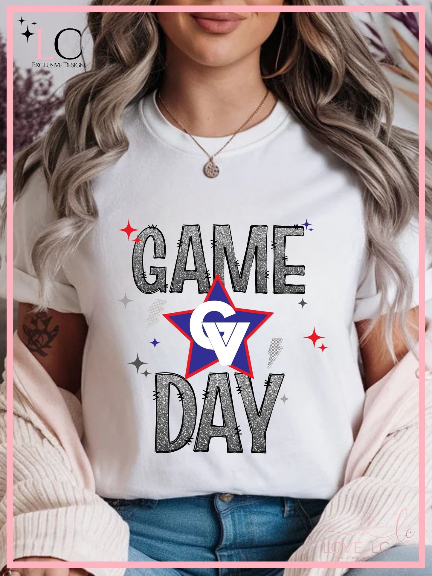 GVLL Faux Glitter Game Day