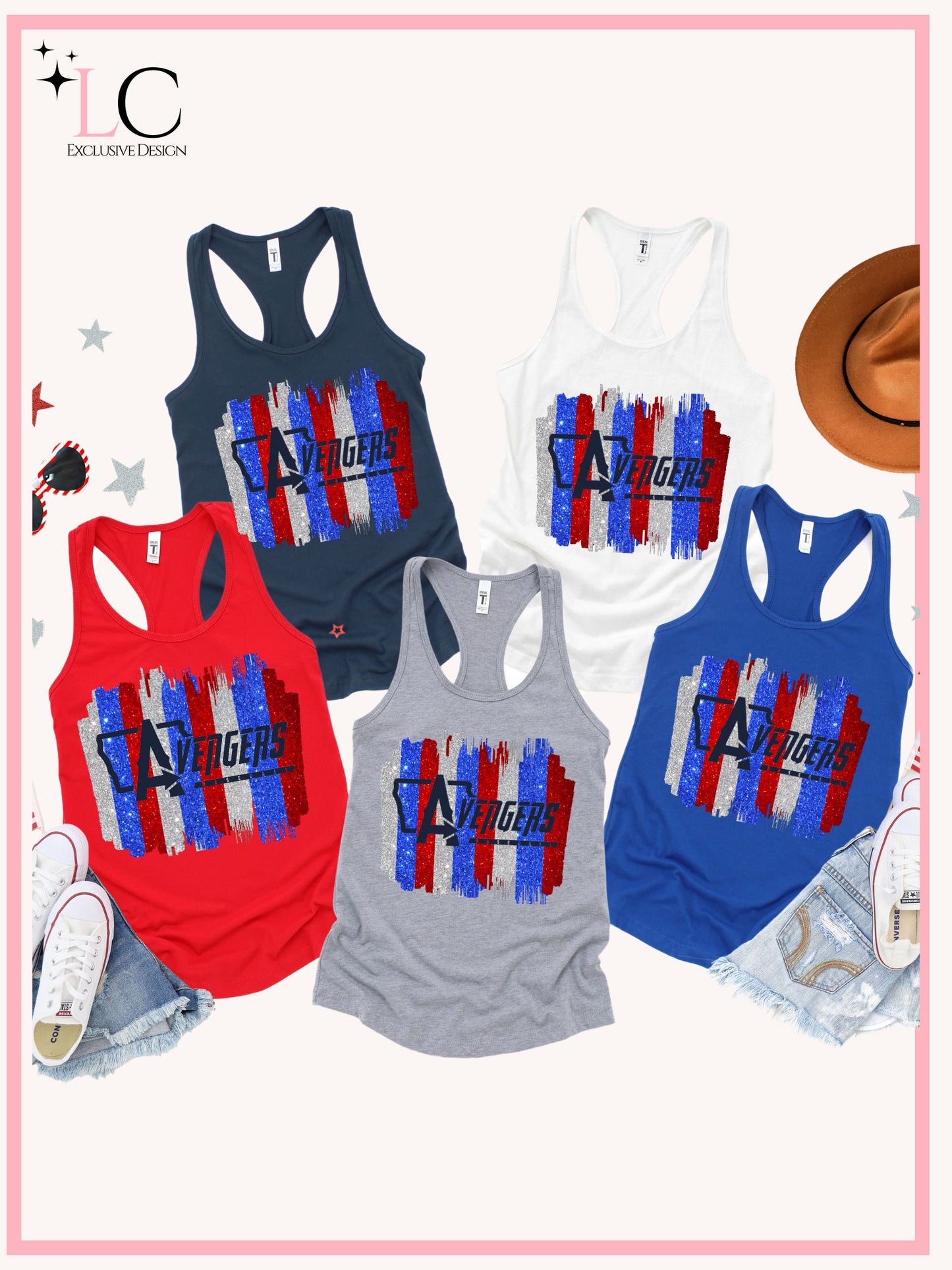 Des Moines Avengers Brush Stroke Tank