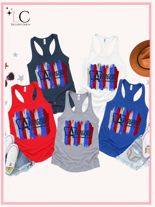 Des Moines Avengers Brush Stroke Tank