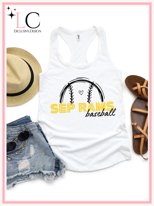 SEP Rams Baseball heart, Women's