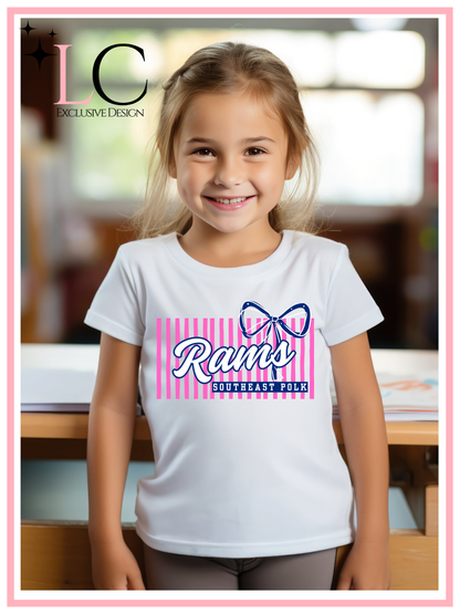 SEP Stripes & Bows Rams, YOUTH