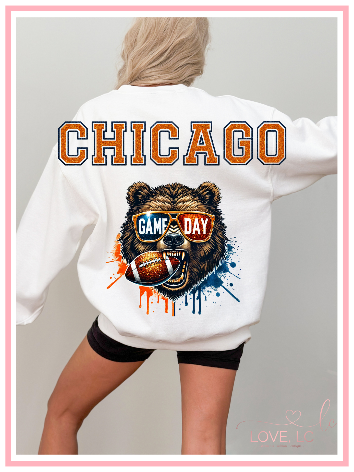 Large Print Chicago Bears Crewneck Sweatshirt