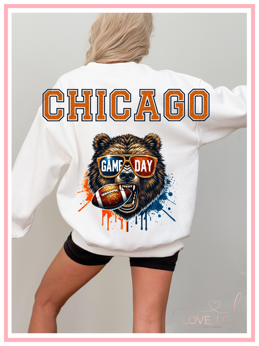 Large Print Chicago Bears Crewneck Sweatshirt