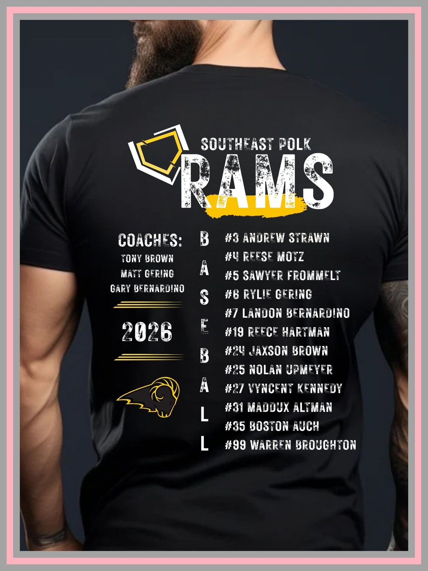 SEP Rams Baseball Club 11u Grey Roster Collage